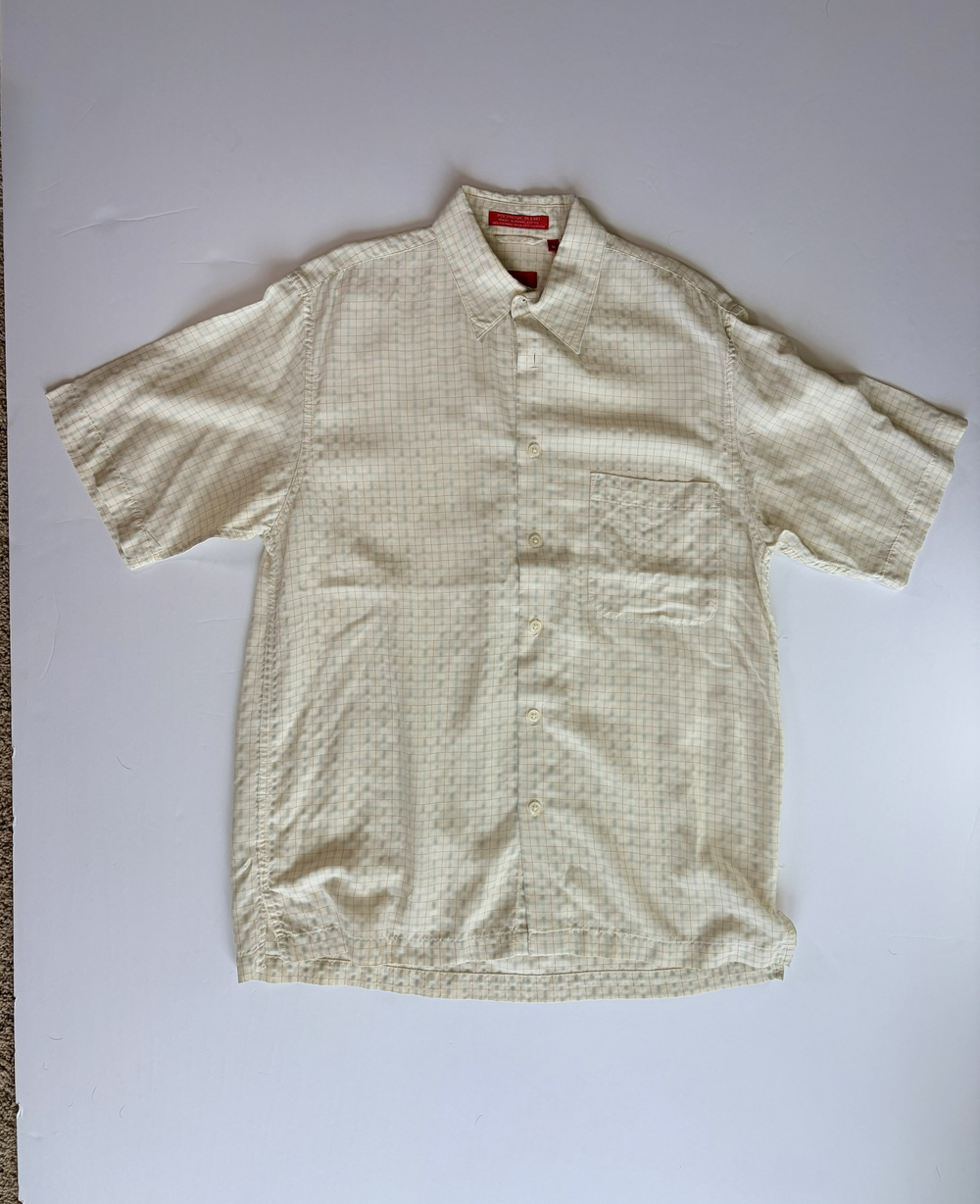 Izod Casual Shirt Short Sleeve Plaid Button Up M